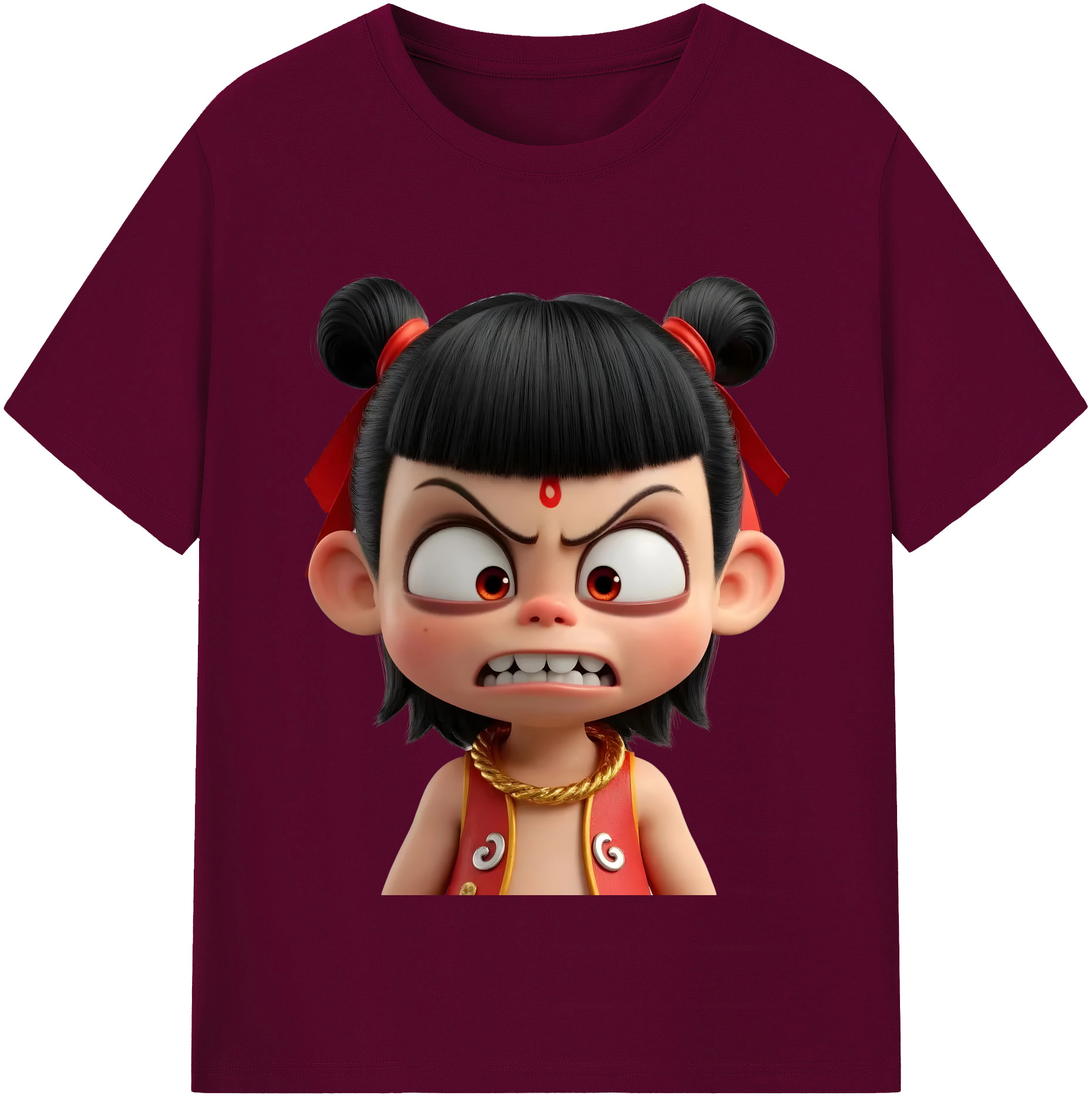 （画像用） Ne Zha 2 ナタ 魔童の大暴れ レディースカジュアルプリントTシャツ（綿100％）
